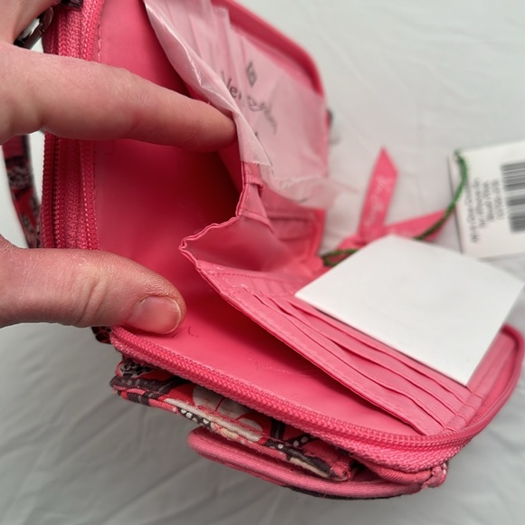 Vera Bradley Blush Pink All in One Crossbody floral wallet and wristlet - Picture 5 of 10